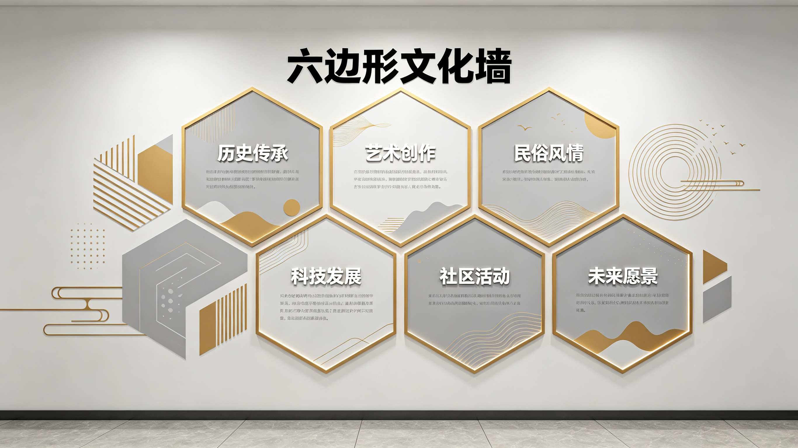 宜君企业文化墙 | 六边形信息美学